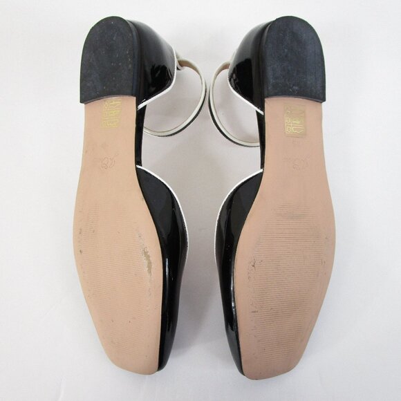 J. Crew Womens Black Patent Leather Piped Ballet Ankle Flats Size 8.5 - Picture 8 of 9